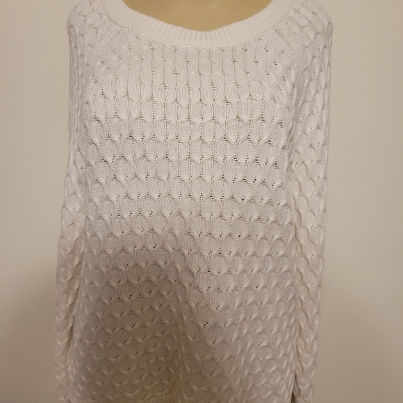 Old Navy Large Cream Sweater Comfy Oversized Textured Wedge - Picture 3 of 6